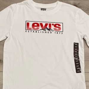 Levi's Boys Logo Graphic Tee, White, Size L(14/16), New Without Tags